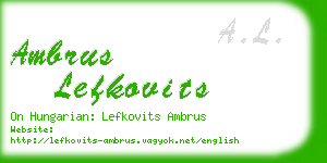 ambrus lefkovits business card